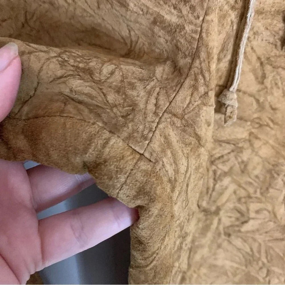 Danier  Suede Textured Leather Retro Pants Boho Hippie 6 - Picture 12 of 15